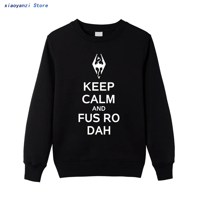 Keep Calm And Fus Ro Dah Skyrim Men's sweatshirts Letter Printed Cotton O-neck Fashion sportswear pullovers Casual Men hoodies
Keep Calm And Fus Ro Dah Skyrim Men's sweatshirts Letter Printed Cotton O-neck Fashion sportswear pullovers Casual Men hoodies