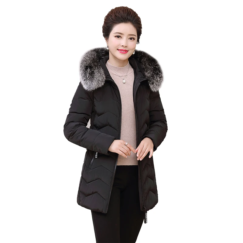 2020 Women's Down Jacket Winter Coat Female Fox Fur Collar Plus Size Hooded Warm Puffer chaqueta mujer 18 563 | Женская одежда