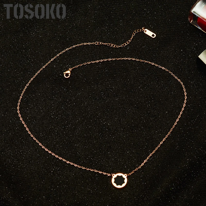 TOSOKO Round Circle Brand Sun Drip Oil Elavicle Stainless Steel Necklace For Women BSP261
TOSOKO Round Circle Brand Sun Drip Oil Elavicle Stainless Steel Necklace For Women BSP261