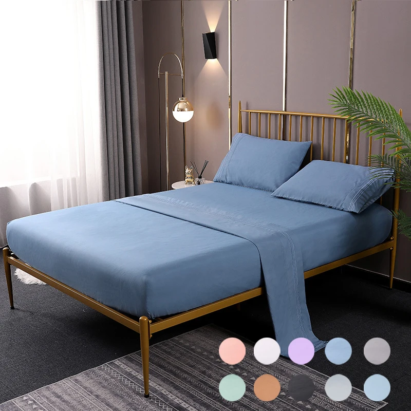 Bonenjoy Bed Set Blue Twin/Full/Queen/King Size Bed Sheet With Elastic for Double Beds Solid Color Bed Linen Plain jogo de cama
Bonenjoy Bed Set Blue Twin/Full/Queen/King Size Bed Sheet With Elastic for Double Beds Solid Color Bed Linen Plain jogo de cama