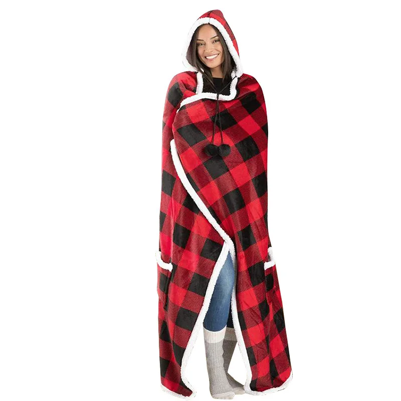 Fleece TV Blanket For Women Fluffy Cloak Winter Plush Blankets Soft Warm Blanket Weighted Hooded Coats Plaid Robe cobertor
Fleece TV Blanket For Women Fluffy Cloak Winter Plush Blankets Soft Warm Blanket Weighted Hooded Coats Plaid Robe cobertor