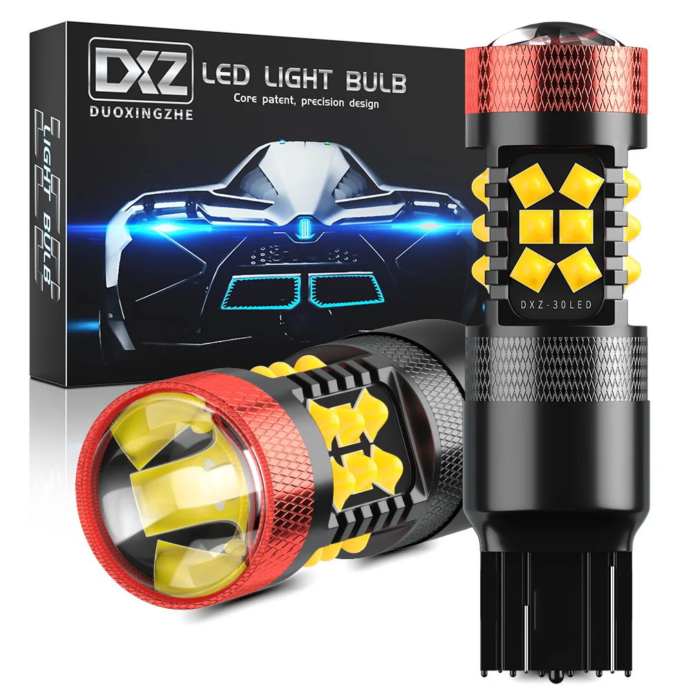DXZ 2pcs Canbus W21/5W W21W T20 7440 светодиодный фонарь 1200LM 30 SMD 12V автомобильный сигнал поворота