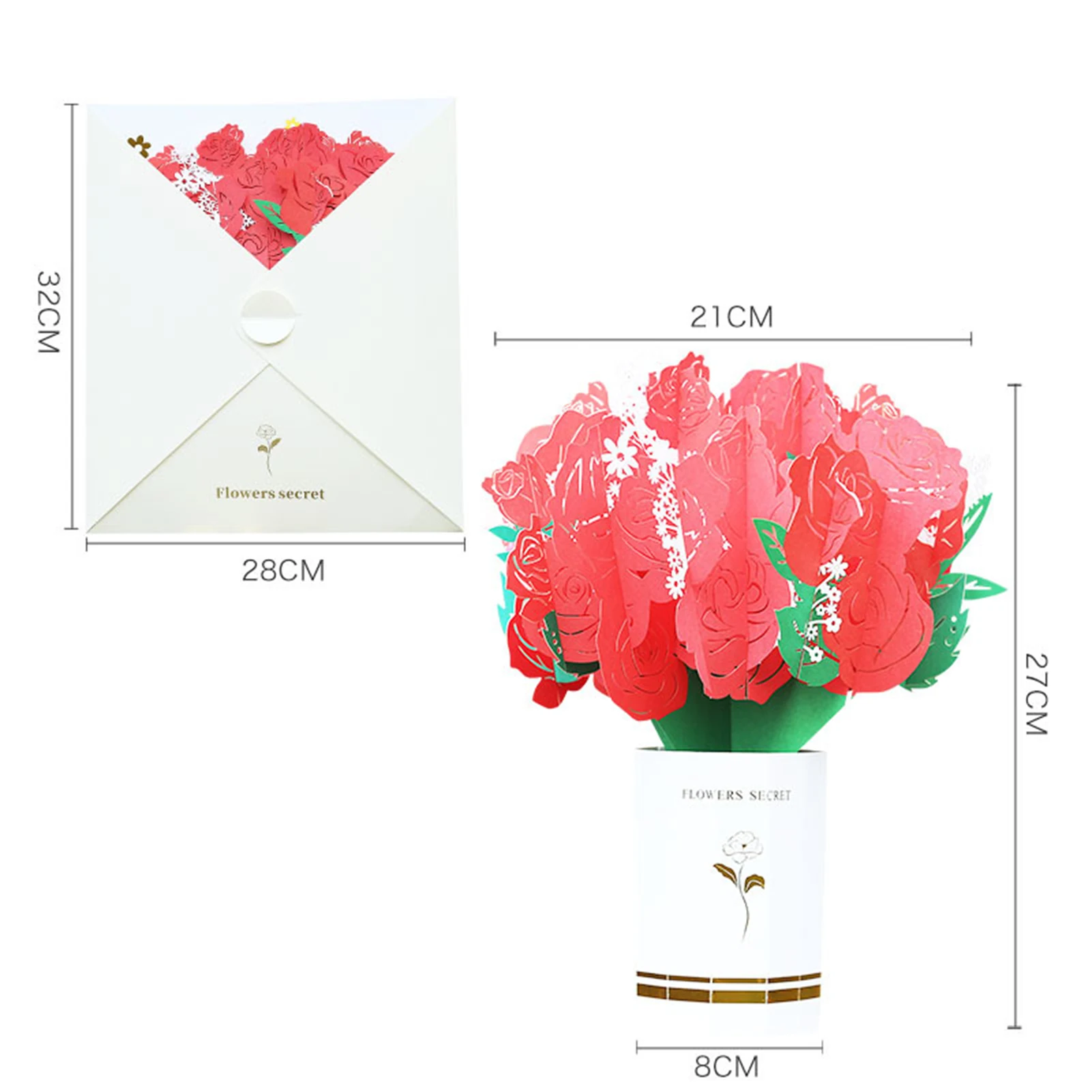 3D Rose Bouquet Paper Sculpture 3D Pop Up Invitation Card DIY Handmade Anniversary Greeting Card Gift Holiday Supplies
3D Rose Bouquet Paper Sculpture 3D Pop Up Invitation Card DIY Handmade Anniversary Greeting Card Gift Holiday Supplies