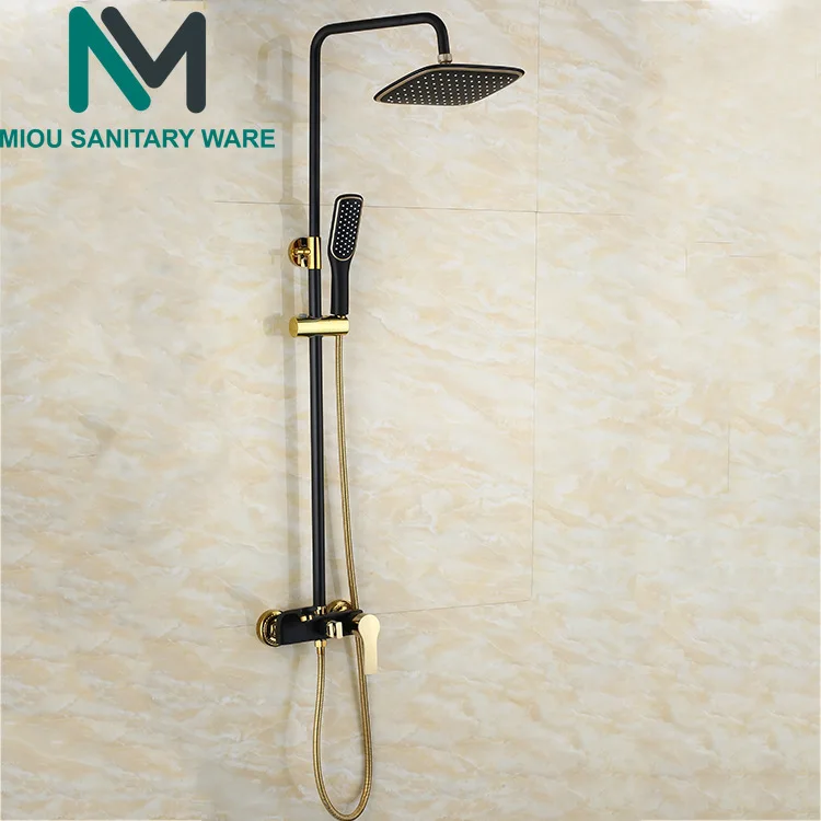 Black Golden Shower set hot cold mixer faucet ABS plastic Shower head and hand shower Luxury Bath shower wall mount
Black Golden Shower set hot cold mixer faucet ABS plastic Shower head and hand shower Luxury Bath shower wall mount