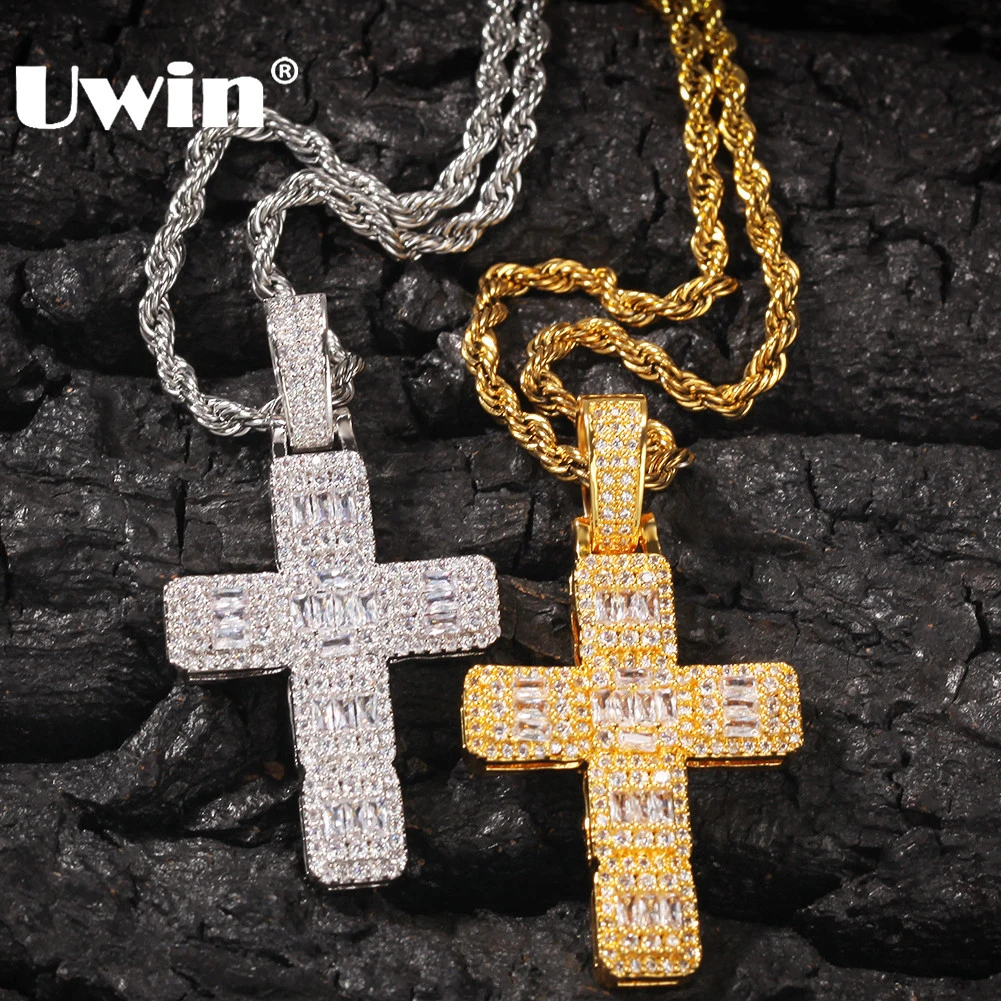 UWIN Men Hiphop Cross Pendant Necklace Hiphop Style Iced AAA Cubic Zirconia Necklace Copper Fashion Jewelry
UWIN Men Hiphop Cross Pendant Necklace Hiphop Style Iced AAA Cubic Zirconia Necklace Copper Fashion Jewelry