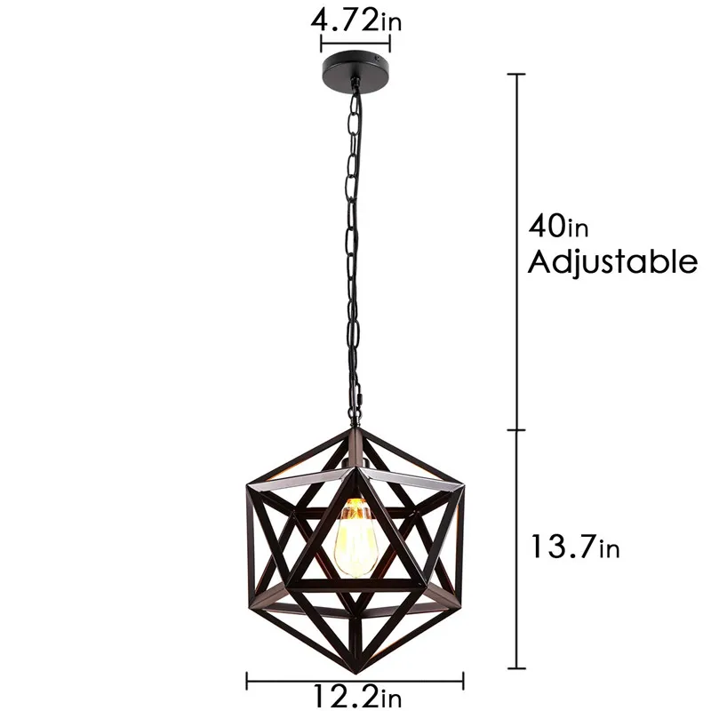 Pendant Light LED Metal Vintage Style Hanging Lamp Adjustable Chain Wrought Iron Industrial Lighting Fixture For Kitchen Lights
Pendant Light LED Metal Vintage Style Hanging Lamp Adjustable Chain Wrought Iron Industrial Lighting Fixture For Kitchen Lights