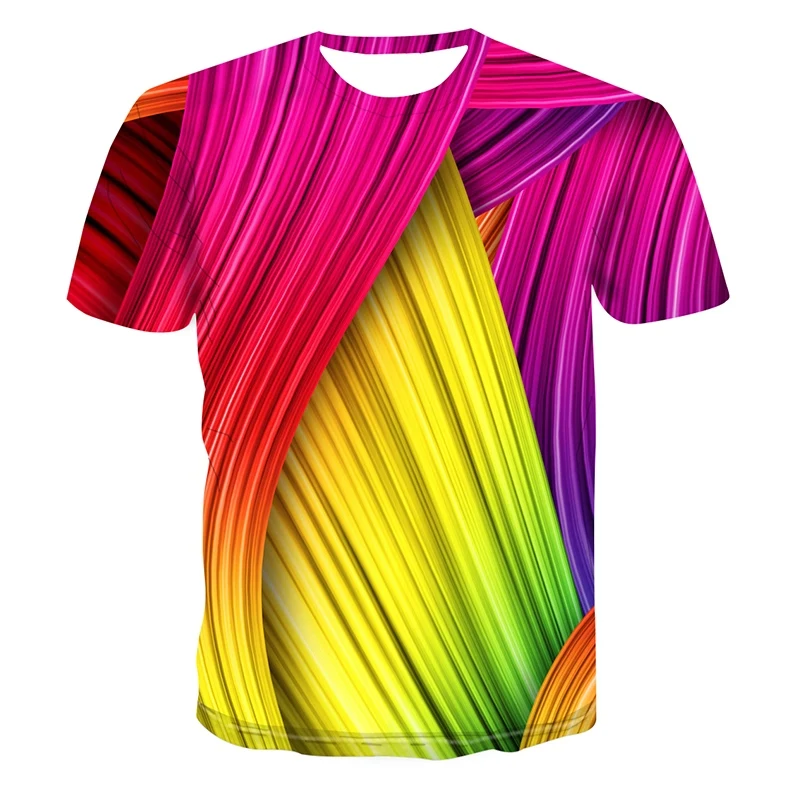 

New For 2021 Cool Fashion T Shirt For Men And Women Color Abstraction Print 3d T Shirt Summer Short Sleeve Graphic T Shirts