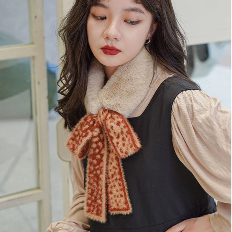 Korean Mink Velvet Knit Cross Plush Scarf Women's Fake Collar Knotted Shawl Winter Faux Fur Leopard Neck Guard Warm Scarf S29
Korean Mink Velvet Knit Cross Plush Scarf Women's Fake Collar Knotted Shawl Winter Faux Fur Leopard Neck Guard Warm Scarf S29