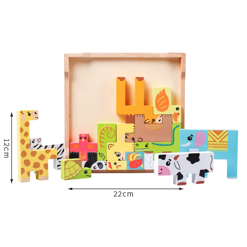 Colorful Creative Animal Shape Puzzle Educational Toys Diy Wooden 3D Montessori Jigsaw Puzzle Table Games For Children Kids Gift
Colorful Creative Animal Shape Puzzle Educational Toys Diy Wooden 3D Montessori Jigsaw Puzzle Table Games For Children Kids Gift
