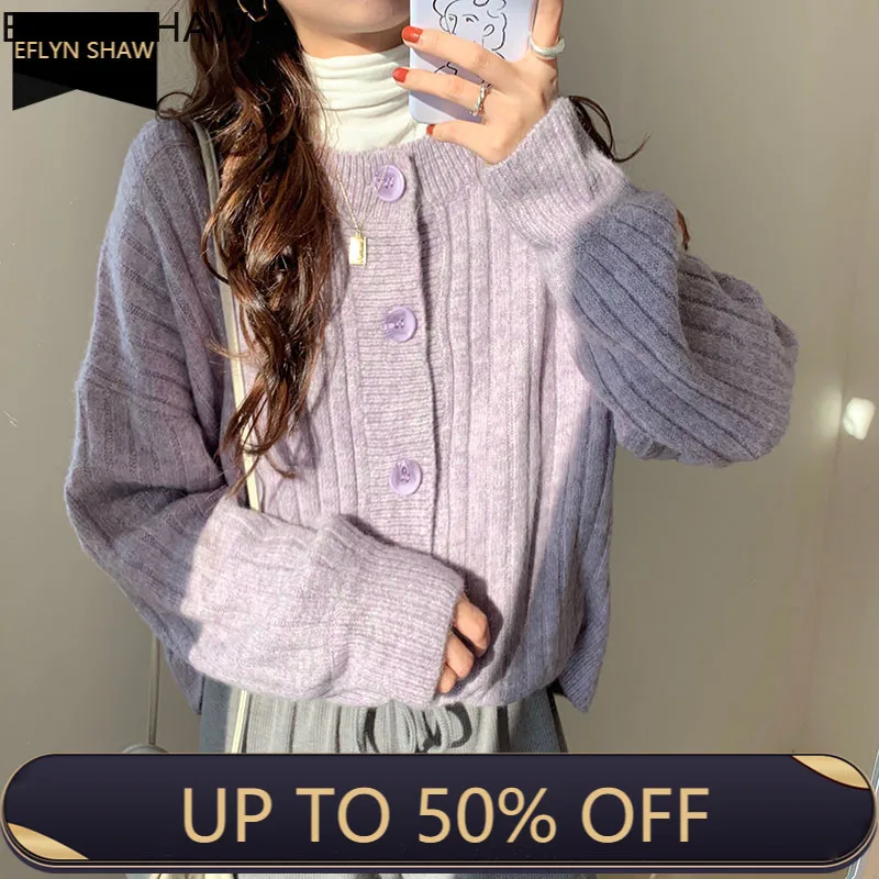 Soft Waxy Knitted Cardigan Women Fashion Women Autumn 2020 New Round Collar Purple Sweaters Japanese Style Girls Loose Jumpers
Soft Waxy Knitted Cardigan Women Fashion Women Autumn 2020 New Round Collar Purple Sweaters Japanese Style Girls Loose Jumpers