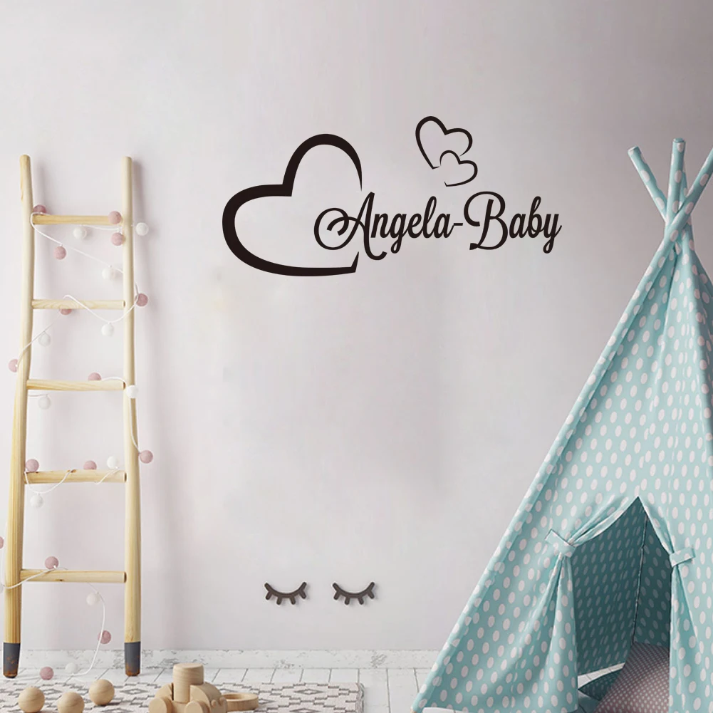Personalized Custom Name with Hearts Wall Sticker Wallpaper for Nursery Kids Room Decoration Vinyl Decals Bedroom Decor
Personalized Custom Name with Hearts Wall Sticker Wallpaper for Nursery Kids Room Decoration Vinyl Decals Bedroom Decor