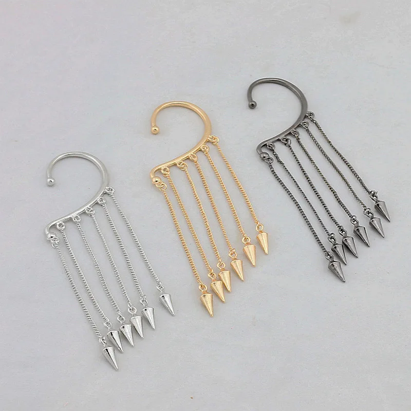 Punk Rivet Bullet Head Retro Cool Style Geometric Long Tassel Without Pierced Earrings Bullet Head Ice Cone Earrings
Punk Rivet Bullet Head Retro Cool Style Geometric Long Tassel Without Pierced Earrings Bullet Head Ice Cone Earrings