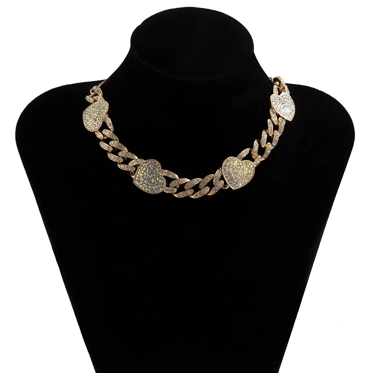 YOUVI Iced Out Cuban Link Chain Necklace for Women Shiny Rhinestone Heart Choker Necklacen Jewelry Charms Collier Femme Jewelry 
YOUVI Iced Out Cuban Link Chain Necklace for Women Shiny Rhinestone Heart Choker Necklacen Jewelry Charms Collier Femme Jewelry