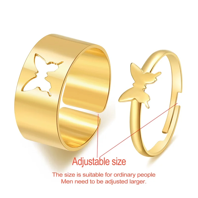 IFMIA Мода Золотая Бабочка Кольца для мужчин и женщин парные кольца влюбленных