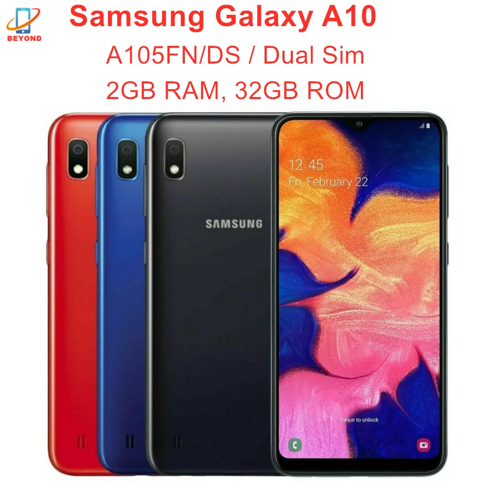 

Samsung Galaxy A10 A105FN/DS Dual Sim Global Version RAM 2GB ROM 32GB Mobile Phone Octa Core 6.2" 13MP 4G LTE Original Cellphone