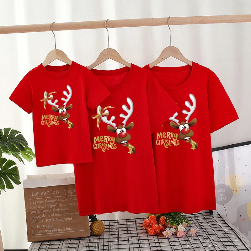 Family Look T-Shirts Christmas Deer Father Mother Kids Baby Family Matching Clothes Short Sleeve Cartoon Tops Matching Clothes
Family Look T-Shirts Christmas Deer Father Mother Kids Baby Family Matching Clothes Short Sleeve Cartoon Tops Matching Clothes