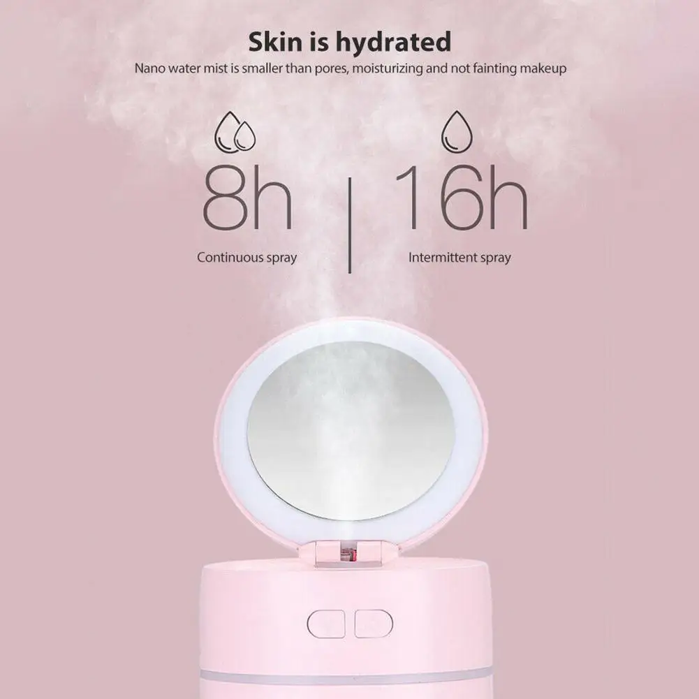 400ML Mini Capacity Air Humidifier Cosmetic Mirror Dual Spray USB Rechargeable Wireless Aroma Diffuser Color Light Fogger Home
400ML Mini Capacity Air Humidifier Cosmetic Mirror Dual Spray USB Rechargeable Wireless Aroma Diffuser Color Light Fogger Home