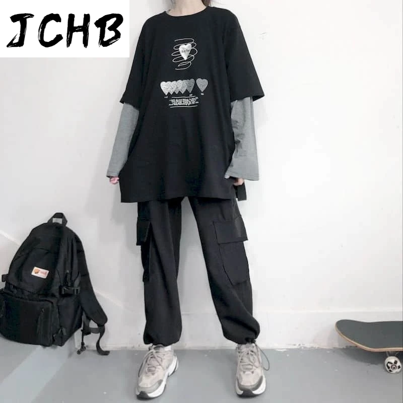 2021 Autumn Oversized Tshirt Women Punk t Shirt Harajuku Punk Goth Clothes Student Korean Long-sleeved T-shirt Fake Two Piece Y2
2021 Autumn Oversized Tshirt Women Punk t Shirt Harajuku Punk Goth Clothes Student Korean Long-sleeved T-shirt Fake Two Piece Y2