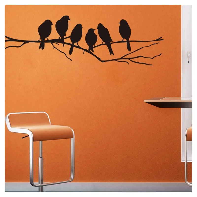 Promotion! BIRDS ON A WIRE Wall Stickers Birds quote vinyl wall sticker sitting room sofa bedroom art decorat | Дом и сад