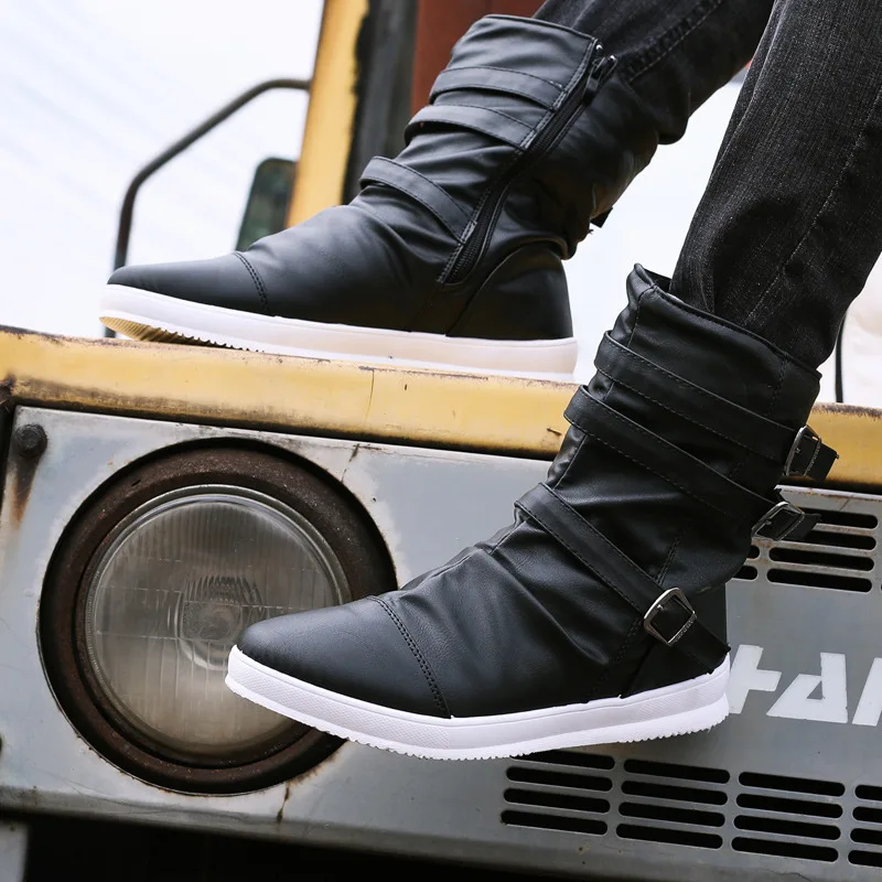 Retro Mens Winter British Genuine Leather Mid Calf Boots Belt Buckle Zipper Round Toe Thick Bottom Male High Top Boots F1-66
Retro Mens Winter British Genuine Leather Mid Calf Boots Belt Buckle Zipper Round Toe Thick Bottom Male High Top Boots F1-66