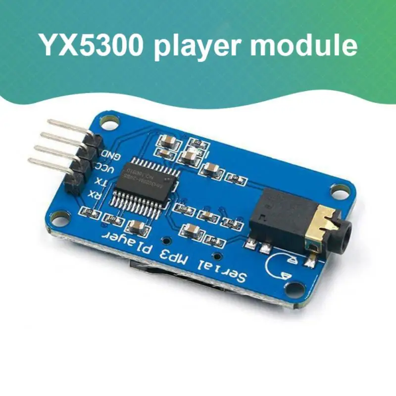 

YX5300 UART TTL Serial Control MP3 Music Player Module Support MP3/ WAV Micro SD/ SDHC Card For Arduino/AVR/ARM/PIC 3.2-5.2V DC