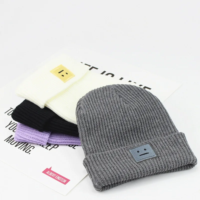 New Candy Colors Women Beanies Hat Autumn Winter Fashion Warm Caps British Style Smiley Head Knitted Cap For Girls Outdoors Hats 
New Candy Colors Women Beanies Hat Autumn Winter Fashion Warm Caps British Style Smiley Head Knitted Cap For Girls Outdoors Hats