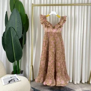 Ankle-Length Women Dresses 2021 Summer Pink Floral Print Ruffles V-neck High Quality Sleeveless Pleat A-Line
Ankle-Length Women Dresses 2021 Summer Pink Floral Print Ruffles V-neck High Quality Sleeveless Pleat A-Line