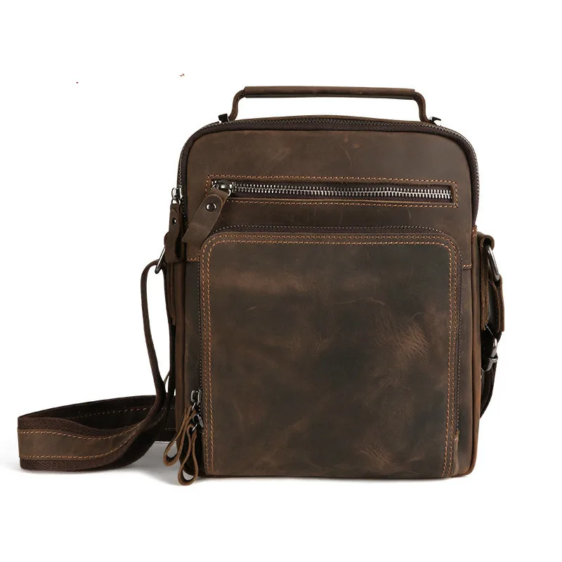 Crazy Horse Leather Men's Shoulder Messenger Bag Business Casual Men's Bag Vintage Crossbody Bags Multifunctional Portable Bag
Crazy Horse Leather Men's Shoulder Messenger Bag Business Casual Men's Bag Vintage Crossbody Bags Multifunctional Portable Bag