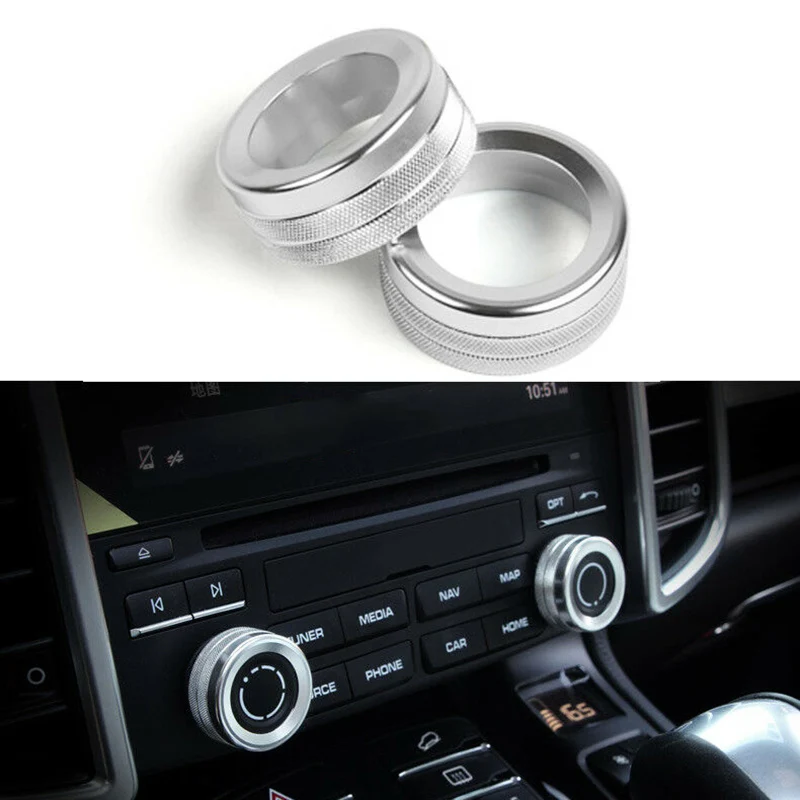 2pcs Car Air Conditioning Knob Covers Volume Radio Chrome Silver Switch Decorative Circles For Porsche 911 Cayenne Macan 718
2pcs Car Air Conditioning Knob Covers Volume Radio Chrome Silver Switch Decorative Circles For Porsche 911 Cayenne Macan 718
