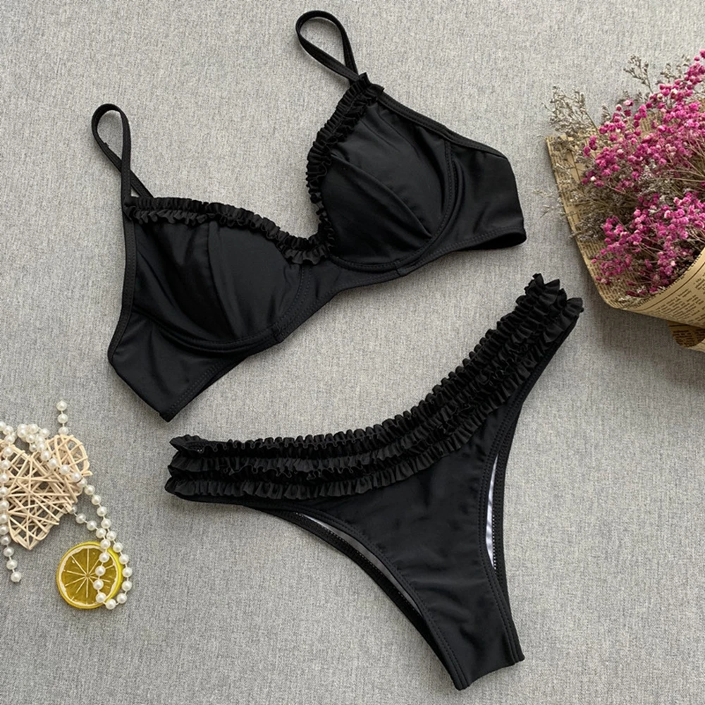 Ruffle Bikini Sexy Swimwear Women Push Up Swimsuit Female Two Pieces Bikini Set Bather Bathing Suits Summer Beach Wear Swim
Ruffle Bikini Sexy Swimwear Women Push Up Swimsuit Female Two Pieces Bikini Set Bather Bathing Suits Summer Beach Wear Swim