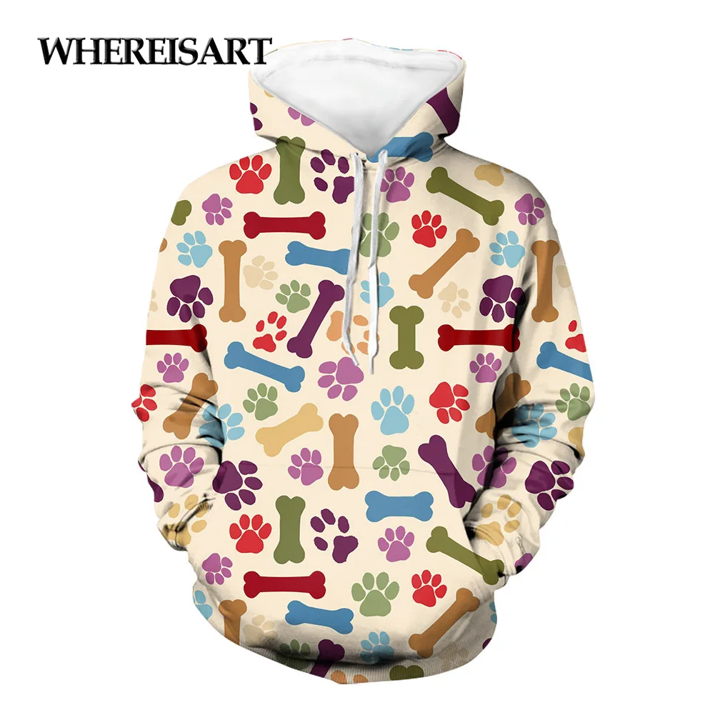 WHEREISART New Trend Women Winter Long Sleeves Hoodies Bone And Paw Pattern Printing Female Leisure Pullover Tops Ropa Femme
WHEREISART New Trend Women Winter Long Sleeves Hoodies Bone And Paw Pattern Printing Female Leisure Pullover Tops Ropa Femme