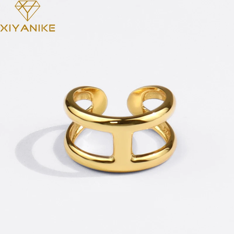 GoldriaE 925 Sterling Silver Double-Layer I-shaped Hollow Ring Female Fashion Retro Open Accessories Jewelry Wholesale Exquisite
GoldriaE 925 Sterling Silver Double-Layer I-shaped Hollow Ring Female Fashion Retro Open Accessories Jewelry Wholesale Exquisite