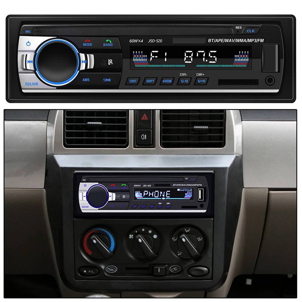 12V And 24V Universal Versions Car Stereo FM Radio MP3 Audio Player Support Blue Remote Control
12V And 24V Universal Versions Car Stereo FM Radio MP3 Audio Player Support Blue Remote Control