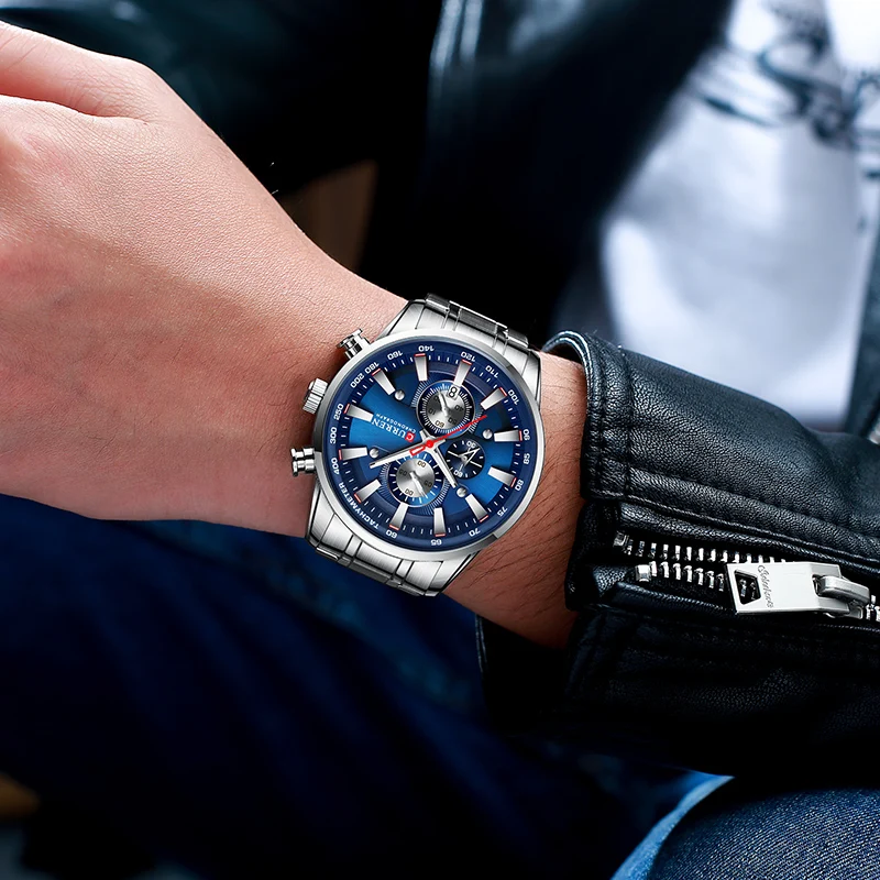 CURREN Watches Men Top Luxury Brand Big Military Sport Watch Mens Stainless Steel Waterproof Chronograph Wristwatch Male Clock
CURREN Watches Men Top Luxury Brand Big Military Sport Watch Mens Stainless Steel Waterproof Chronograph Wristwatch Male Clock