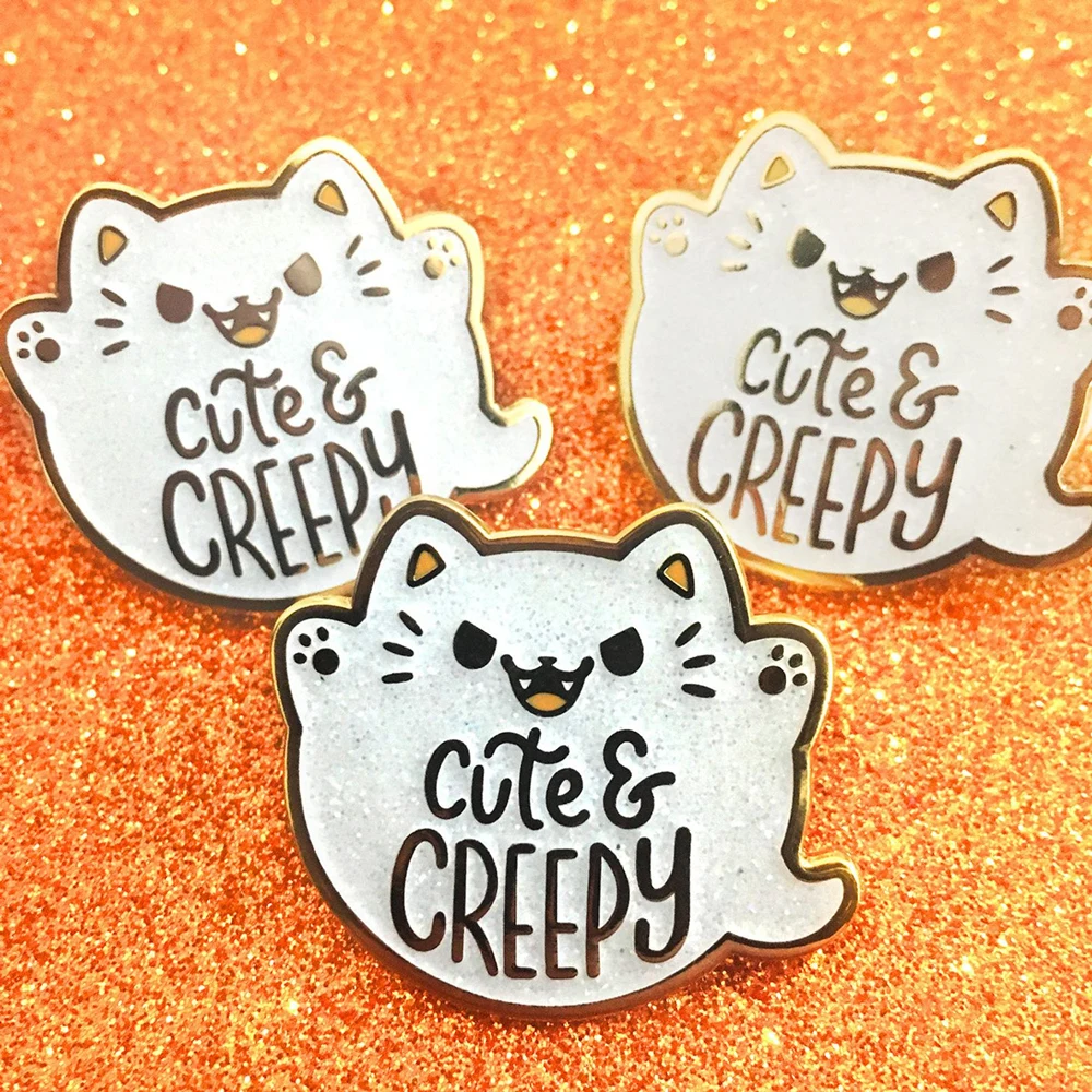 Glitter Cute Spooky Ghost Cat Hard Enamel Pin Gothic Creepy Cartoon Animals Kitty Brooch Backpack Pins Decor Halloween Gift
Glitter Cute Spooky Ghost Cat Hard Enamel Pin Gothic Creepy Cartoon Animals Kitty Brooch Backpack Pins Decor Halloween Gift