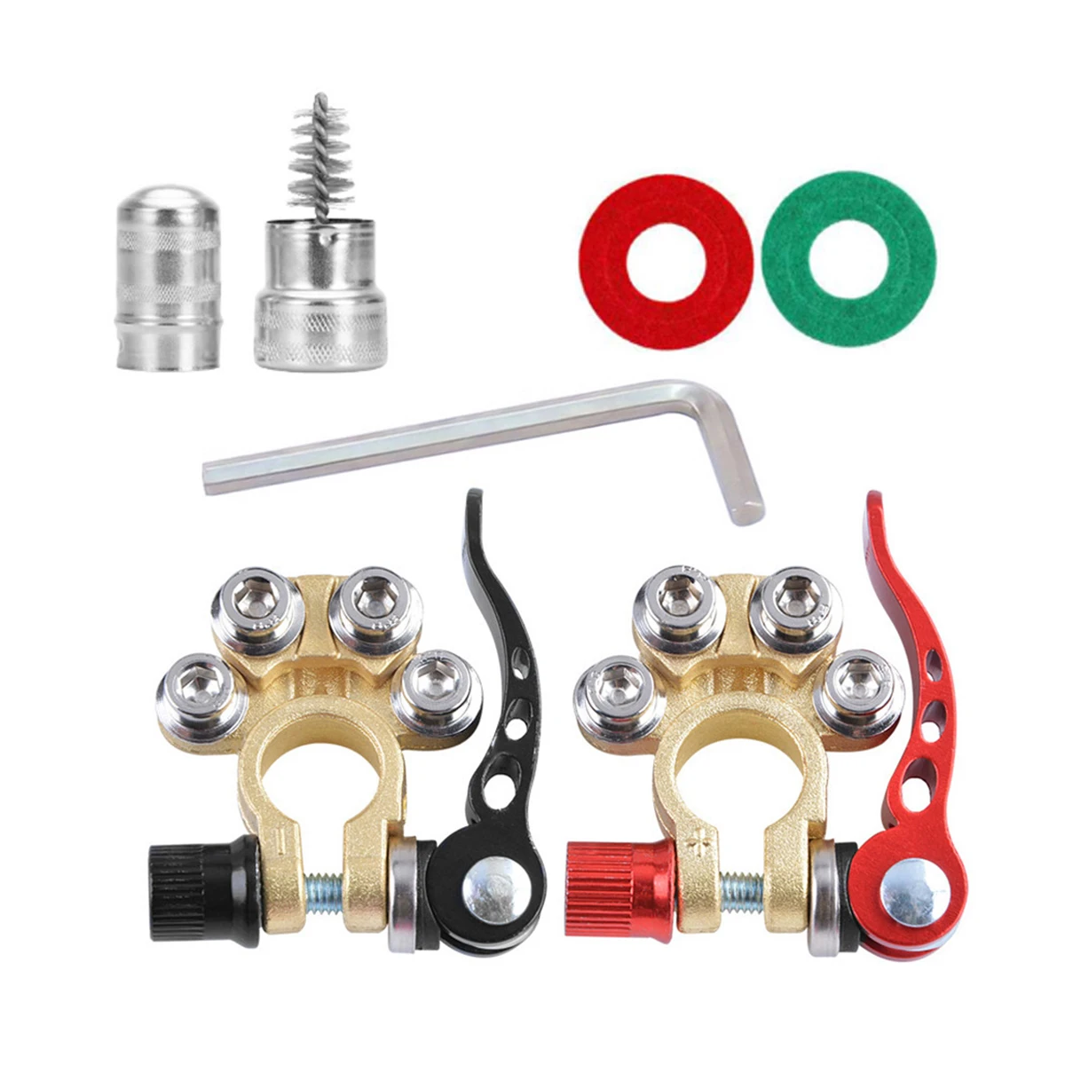 2PCS Auto Cables Connectors Car Battery Bornes Main Cable Post Clamp Terminal Screw Connection Positive & Negative For Car Truck
2PCS Auto Cables Connectors Car Battery Bornes Main Cable Post Clamp Terminal Screw Connection Positive & Negative For Car Truck