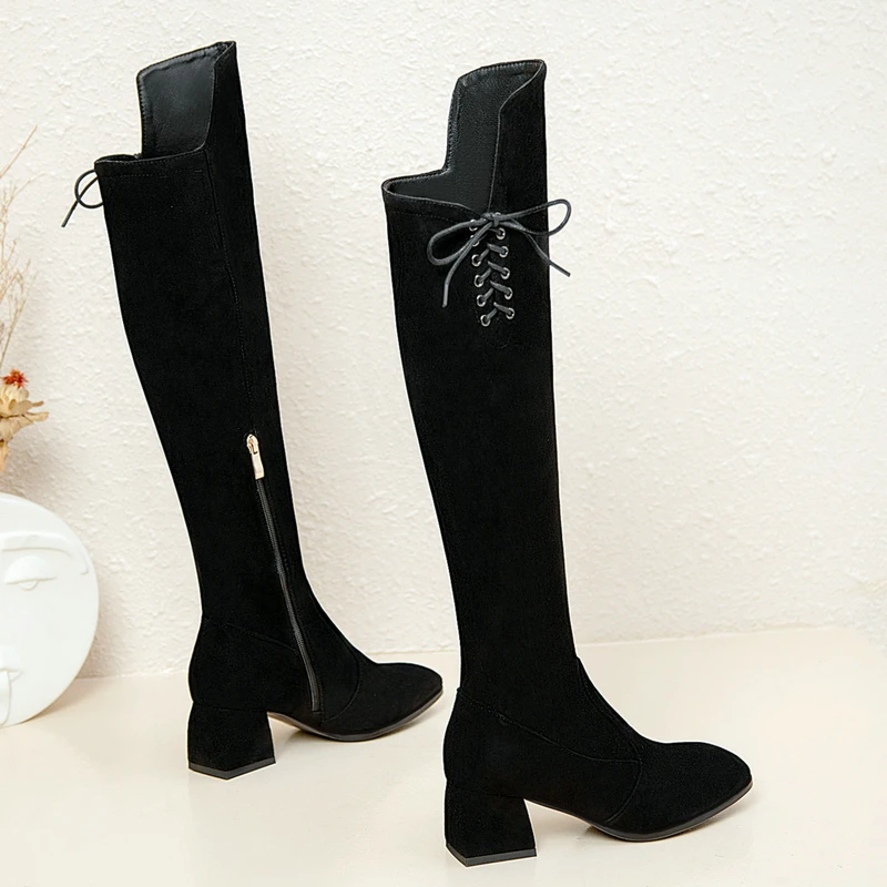 2020 Fashion Autumn Winter Knight Boots Women Med Comfort Square Zipper Black Knee High Boots for Women Wide Calf Plus Size 43
2020 Fashion Autumn Winter Knight Boots Women Med Comfort Square Zipper Black Knee High Boots for Women Wide Calf Plus Size 43