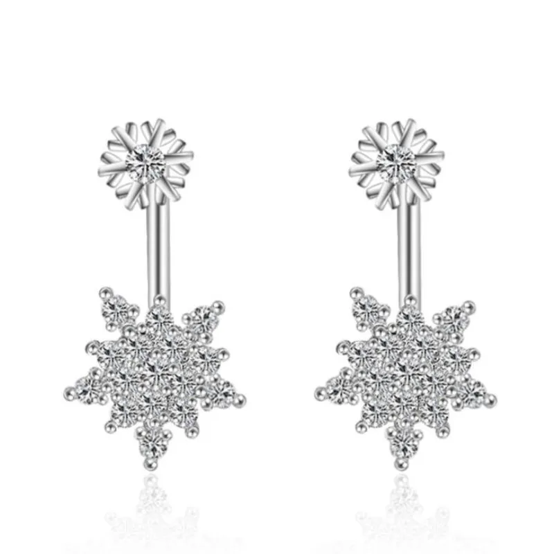 New High-quality Temperament 925 Sterling Silver Fashion Jewelry Cute Sweet Snowflake Crystal Hanging Earrings E368
New High-quality Temperament 925 Sterling Silver Fashion Jewelry Cute Sweet Snowflake Crystal Hanging Earrings E368