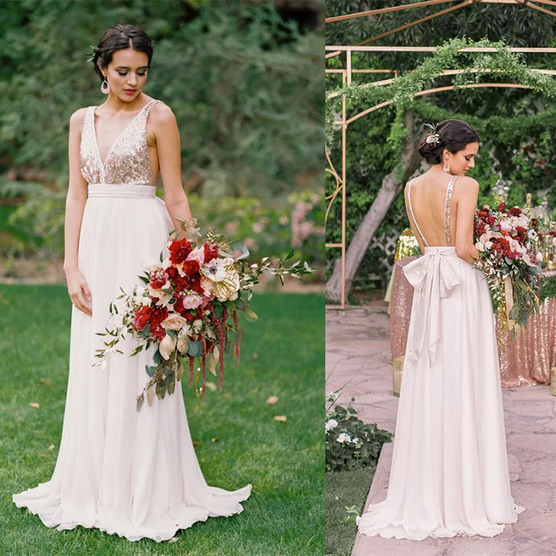 Женское длинное вечернее платье, элегантное простое Недорогое Платье цвета шампанского с глубоким V-образным вырезом и блестками для госте... 
Женское длинное вечернее платье, элегантное простое Недорогое Платье цвета шампанского с глубоким V-образным вырезом и блестками для госте...