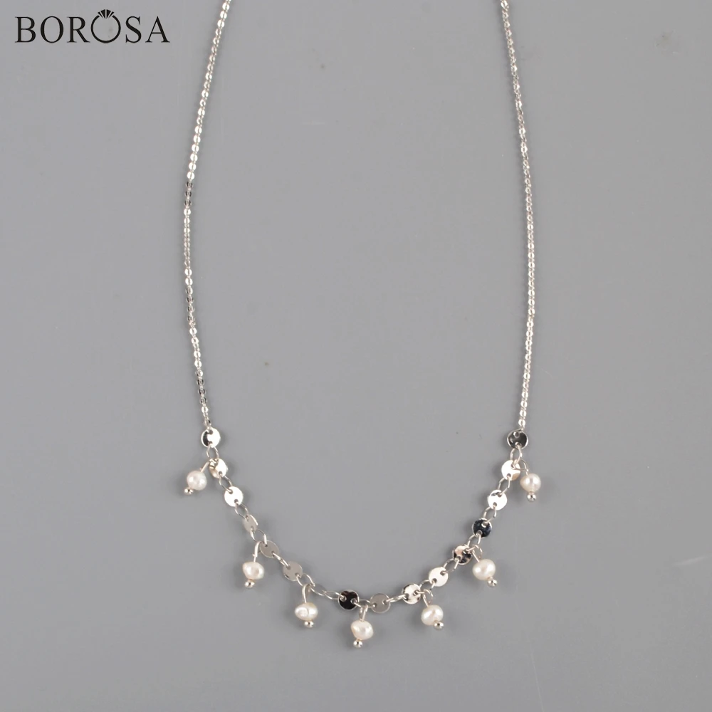 BOROSA Natural Pearl Necklace Pearls Beads Chain Necklace Pearls Beaded Chains Gold Necklaces Women Christmas Present WX1322 
BOROSA Natural Pearl Necklace Pearls Beads Chain Necklace Pearls Beaded Chains Gold Necklaces Women Christmas Present WX1322
