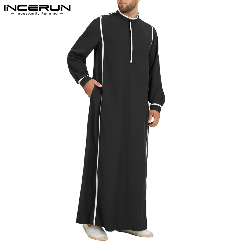 INCERUN Fashion Men Muslim Kaftan Islamic Arabic Jubba Thobe Dubai Robes Long Sleeve Stand Collar Patchwork Mens Caftan Clothing
INCERUN Fashion Men Muslim Kaftan Islamic Arabic Jubba Thobe Dubai Robes Long Sleeve Stand Collar Patchwork Mens Caftan Clothing