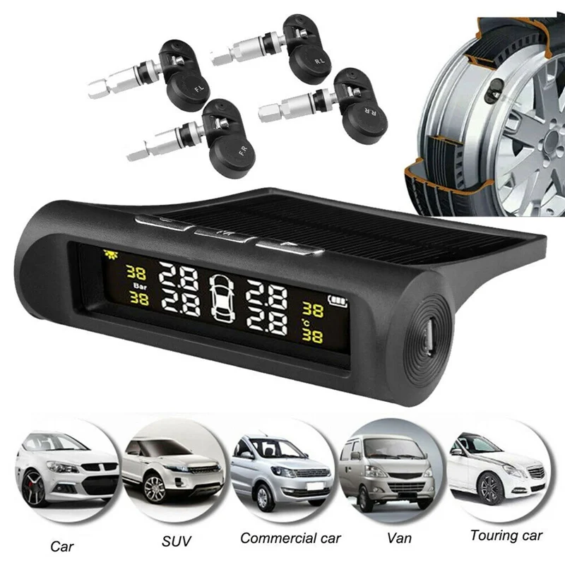 Solar Draadloze Tpms Auto Tire Tester Auto Tyre Pressure Monitoring System Met Led Display Screen Interne Sensor 
Solar Draadloze Tpms Auto Tire Tester Auto Tyre Pressure Monitoring System Met Led Display Screen Interne Sensor