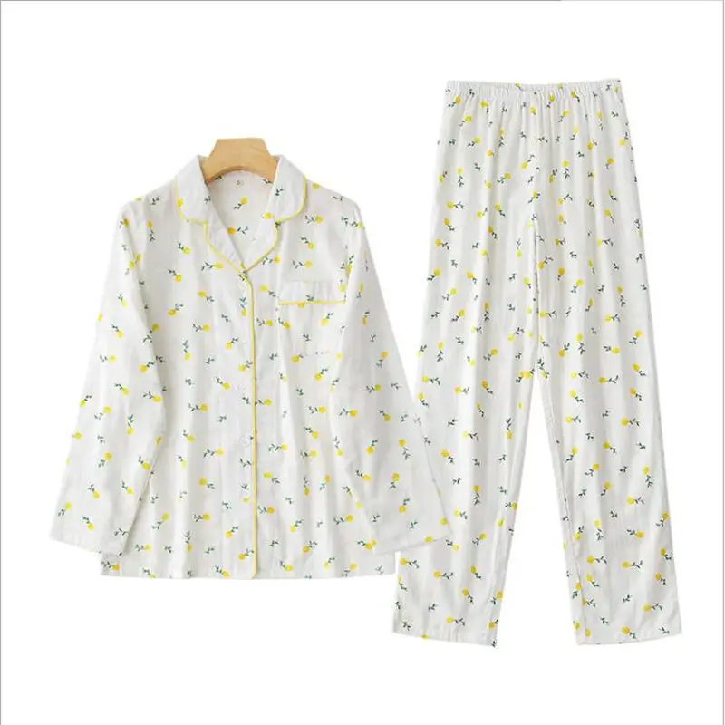 Girls Sweet Printed Pure Cotton Pajamas Sets Turn-Down Collar Full Sleeves Leisure Wear Sleepwear Simple Home Clothes For Women
Girls Sweet Printed Pure Cotton Pajamas Sets Turn-Down Collar Full Sleeves Leisure Wear Sleepwear Simple Home Clothes For Women