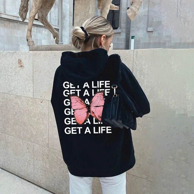 Fashion Autumn Warm Women Explosion Private Butterfly Hoodies Sweatshirt Long-Sleeved Simple Black Harajuku Streetwear Hoodies
Fashion Autumn Warm Women Explosion Private Butterfly Hoodies Sweatshirt Long-Sleeved Simple Black Harajuku Streetwear Hoodies