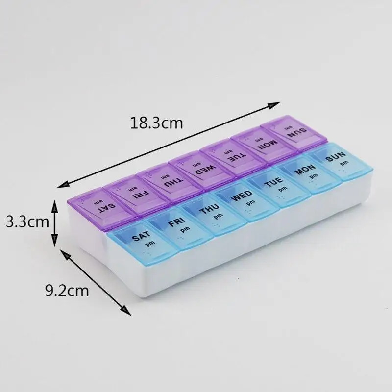 14/7 Grids Pill Case 7 Days Weekly Medicine Tablet Dispenser Organizer Pillbox Splitter Pill Storage Box Container Medical Kit 
14/7 Grids Pill Case 7 Days Weekly Medicine Tablet Dispenser Organizer Pillbox Splitter Pill Storage Box Container Medical Kit