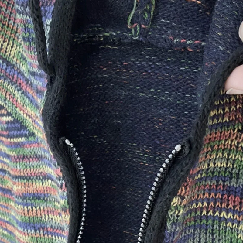 Retro Men Cardigan Sweater Coat Fashion Autumn Casual Loose Hooded Sweaters Color Mixing Knitted Jacket Plus Size Outcoat
Retro Men Cardigan Sweater Coat Fashion Autumn Casual Loose Hooded Sweaters Color Mixing Knitted Jacket Plus Size Outcoat