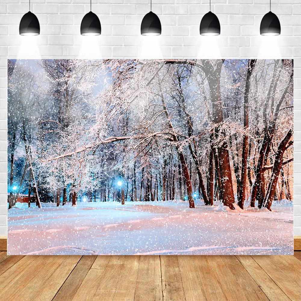 

Winter Backdrop for Photography Snow Scene Forest Snowflake Background for Photo Studio Photocall Baby Photographic Backdrops