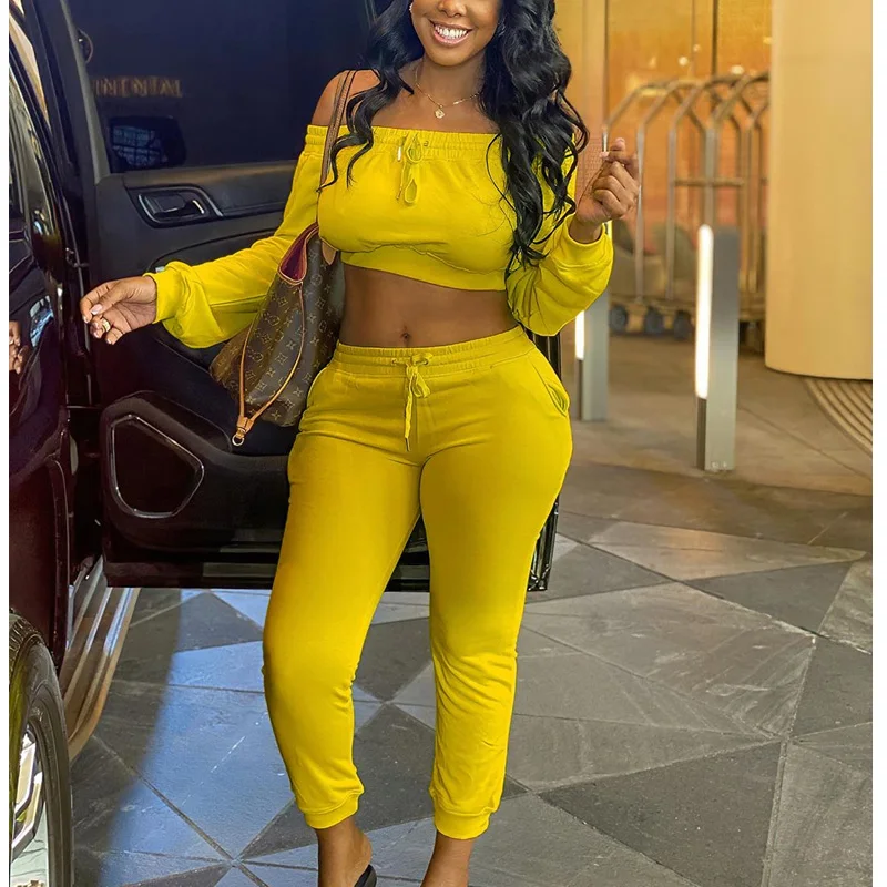 New Fashion Off Shoulder Women Two Piece Set Lemon green Slash Neck Crop Top and Slim pant set Streetwear
New Fashion Off Shoulder Women Two Piece Set Lemon green Slash Neck Crop Top and Slim pant set Streetwear