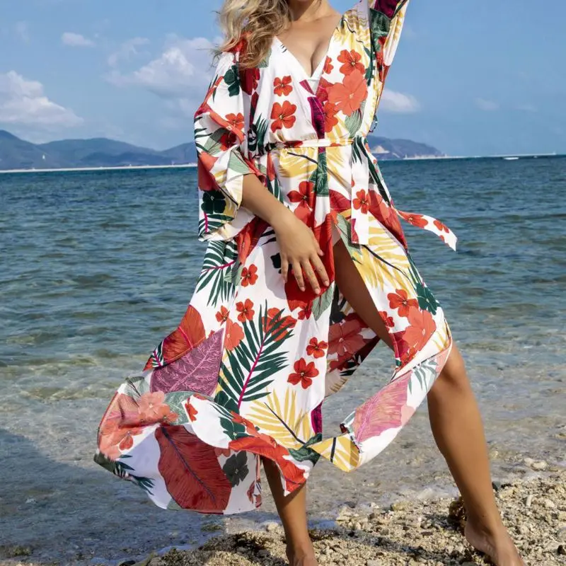 Women Tropical Floral Print Swimsuit Cover Ups Sexy Side Split Loose Maxi Long Cardigan Flowy Open Front Beach Kimono Robe
Women Tropical Floral Print Swimsuit Cover Ups Sexy Side Split Loose Maxi Long Cardigan Flowy Open Front Beach Kimono Robe