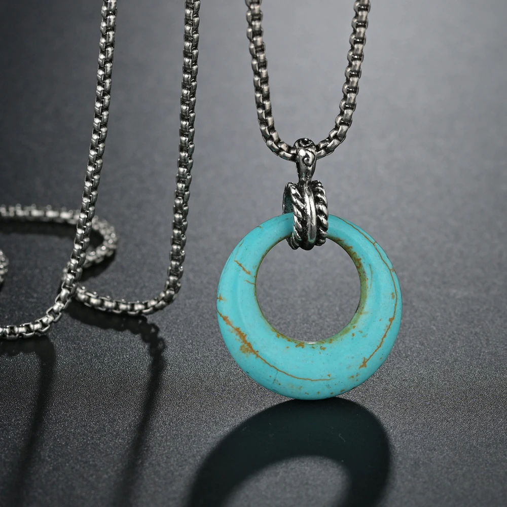Bohemia Natural Blue Stone Necklace Chain Pendants Jewelry for Women Party Valentine Day Gi 60CM
Bohemia Natural Blue Stone Necklace Chain Pendants Jewelry for Women Party Valentine Day Gi 60CM
